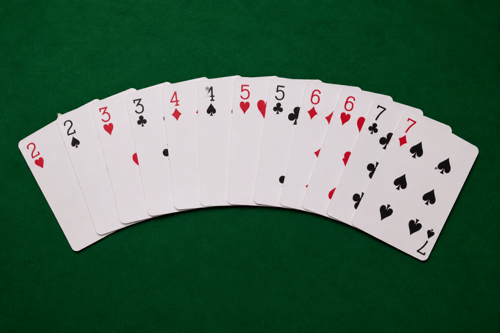 A safe Nil hand made up entirely of low cards with only a couple of small spades